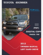 TOYOTA 4RUNNER 2012 OWNERS MANUAL